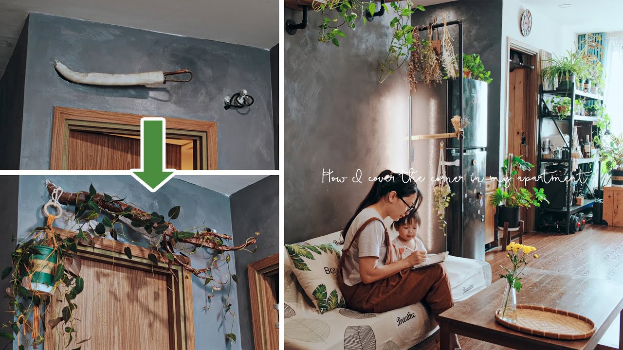 Sub) Makeover For The Living Room Corners In My Apartment | Tree Branch Sticking Out Of The Wall