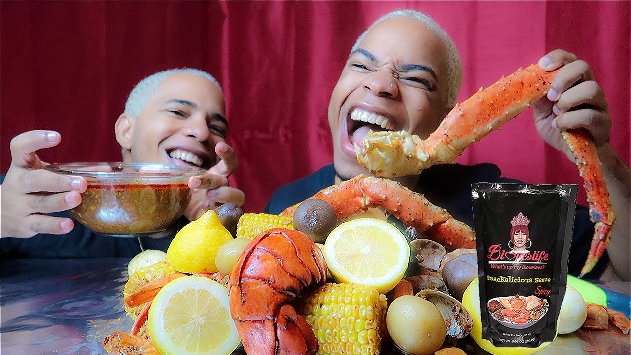 Морепродукты в отварном соусе MUKBANG + соус Bloveslife Smackalicious (мы общаемся в сотрудничест...