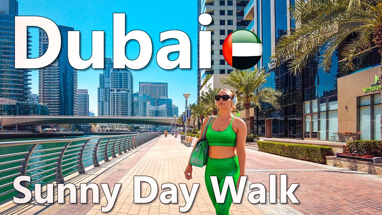 Dubai Sunny Day Dubai Marina and JBR Downtown Walk 4K🇦🇪