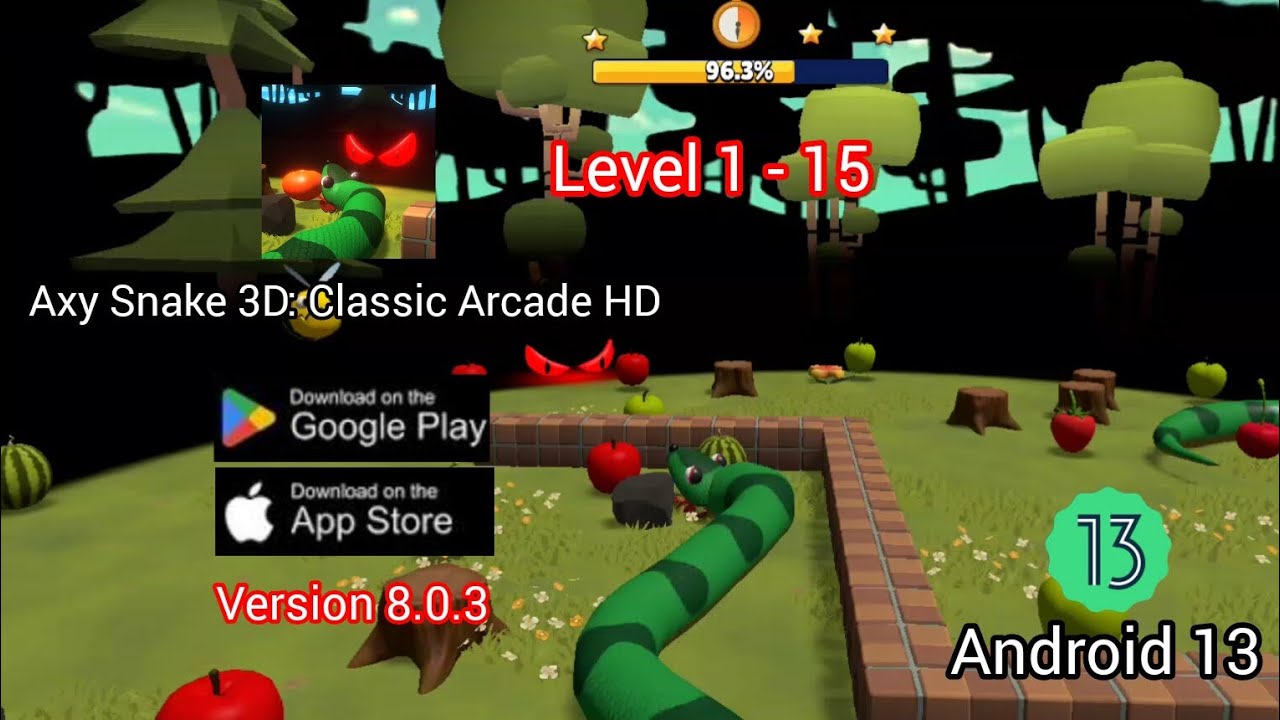 Axy Snake 3D: Classic Arcade (Level 1 - 15) New Update !