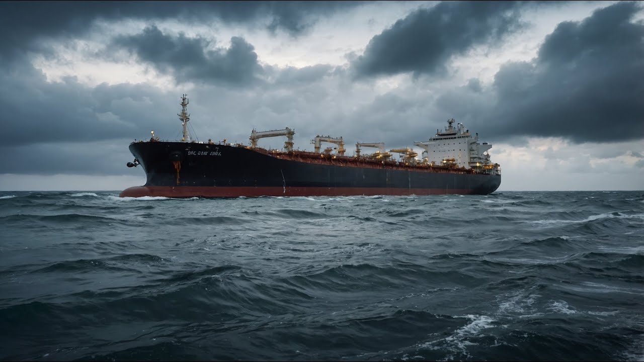 Massive Cargo Ship at Sea 🌊⛈️ | Stormy Ocean Ambience for Deep Focus & Calm