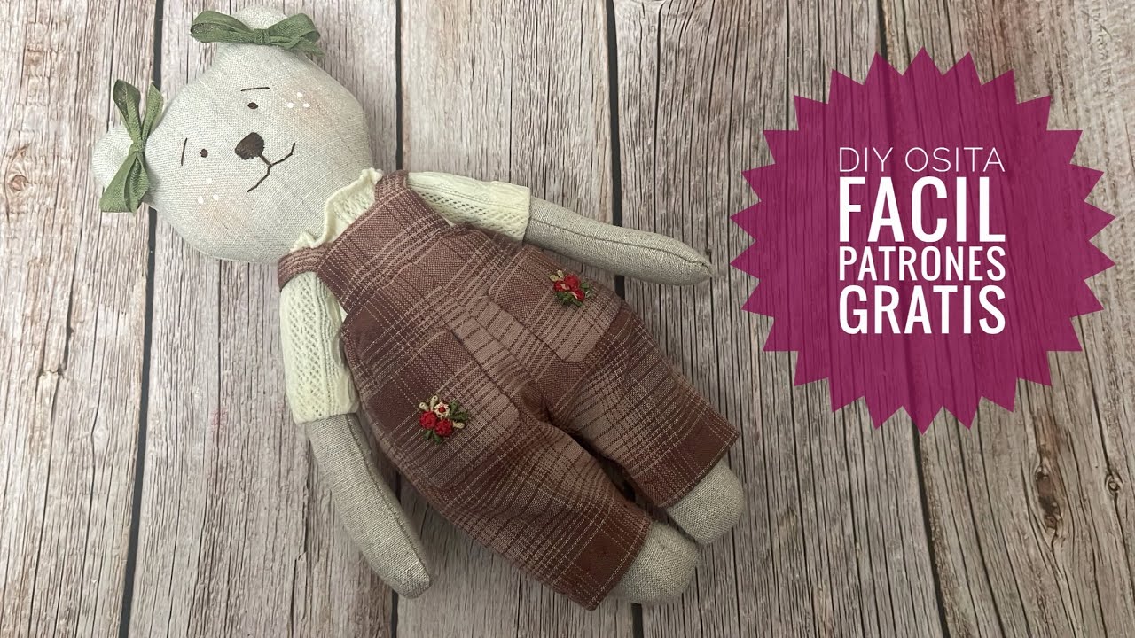 Linda Osita de tela fácil, patrones gratis (2024)#creando#costuracreativa#muñequeando#sewing#❤️❤️❤️