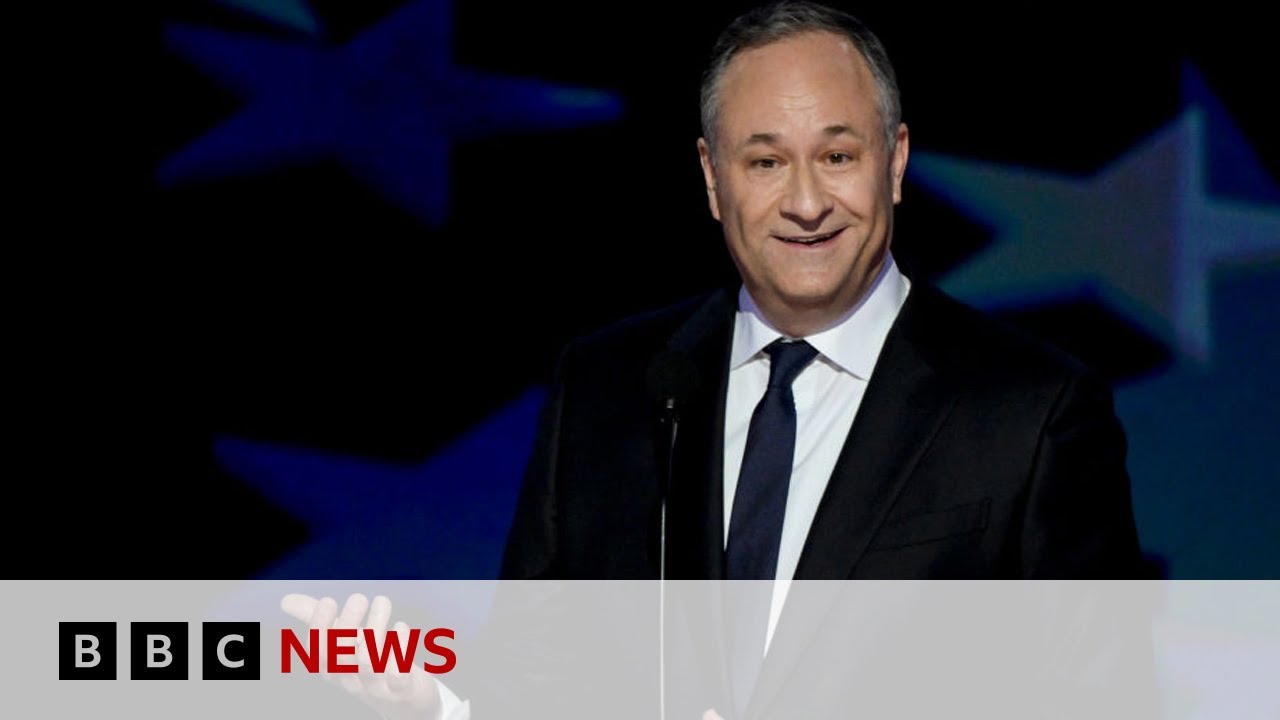 US Second Gentleman Doug Emhoff speaks at Democratic National Convention | BBC News