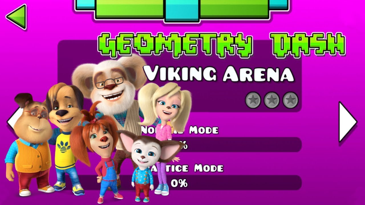 Барбоскины играют в Geometry Dash 2.0  F-777 - Viking Arena