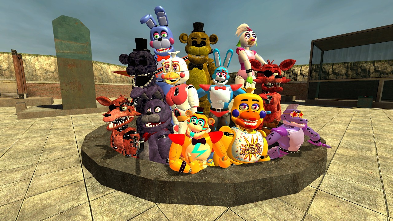 ВЗРЫВАЙТЕ ИЗУМРУДНЫХ АНИМАТРОНИКОВ FNAF SECURITY BREACH В GMOD!