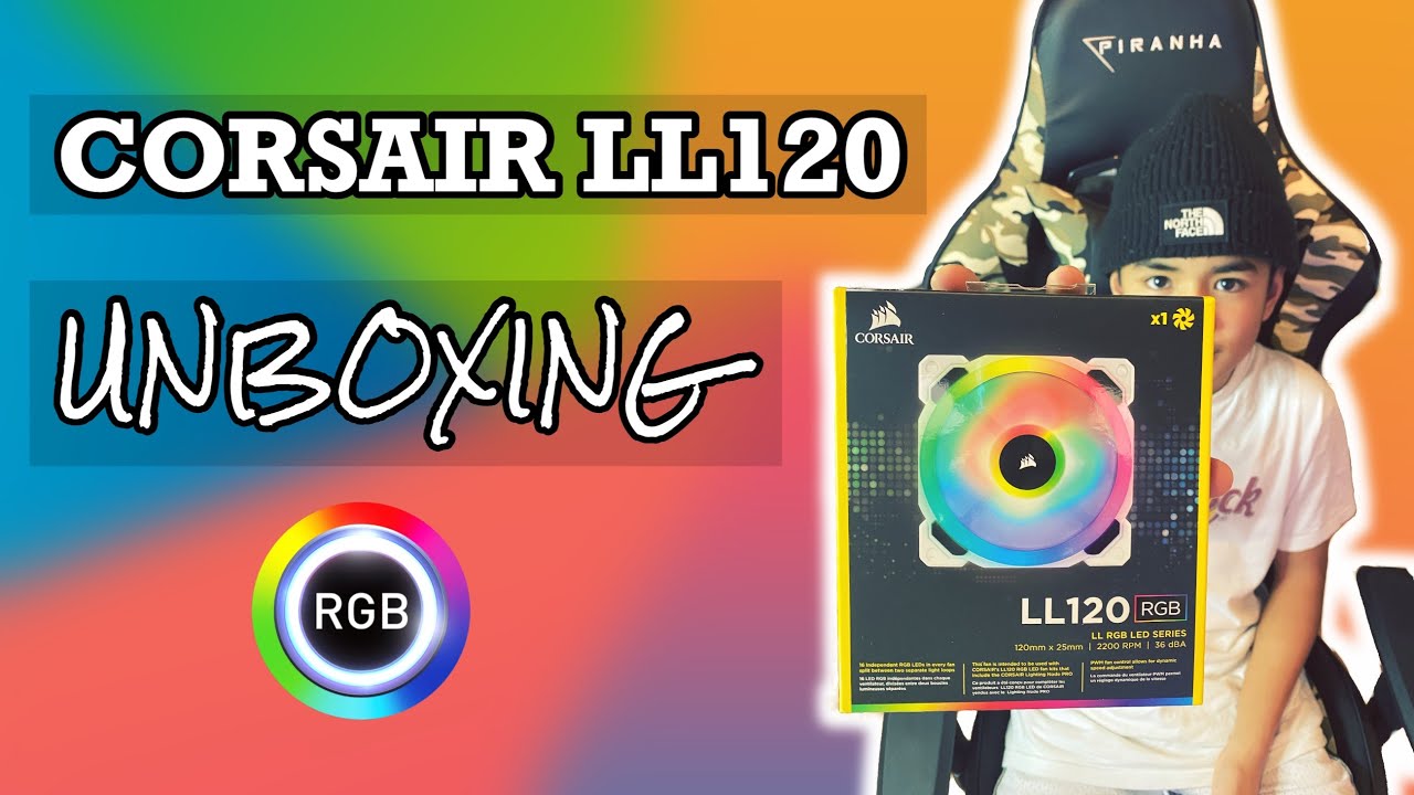 Corsair   LL120 RGB, 120mm Dual Light Loop RGB LED PWM Fan, Single Pack, White. UNBOXING!