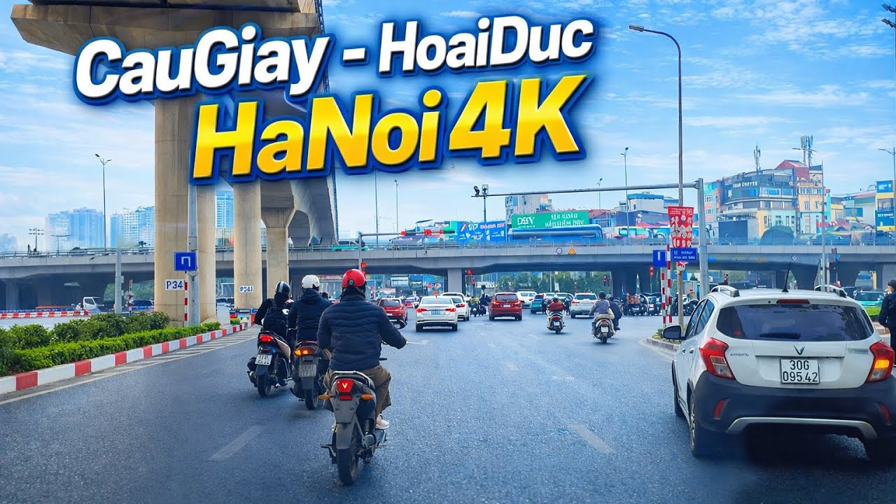 Driving POV in Hanoi 4K | From Cau Giay to Hoai Duc – Real Vietnam City Traffic