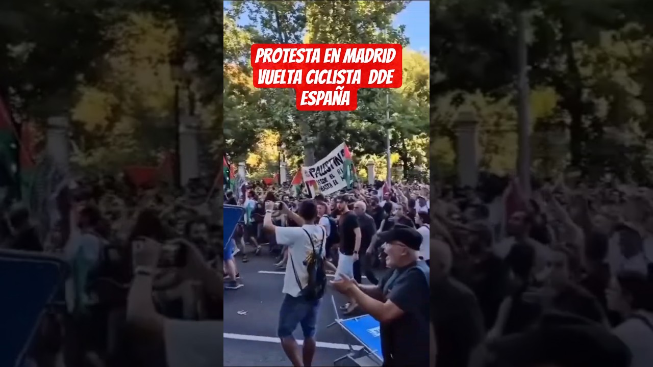 Se suspende la vuelta ciclista de Espa&ntilde;a por protestas !#protest #ciclismo #madrid #espa&ntilde;a #israel