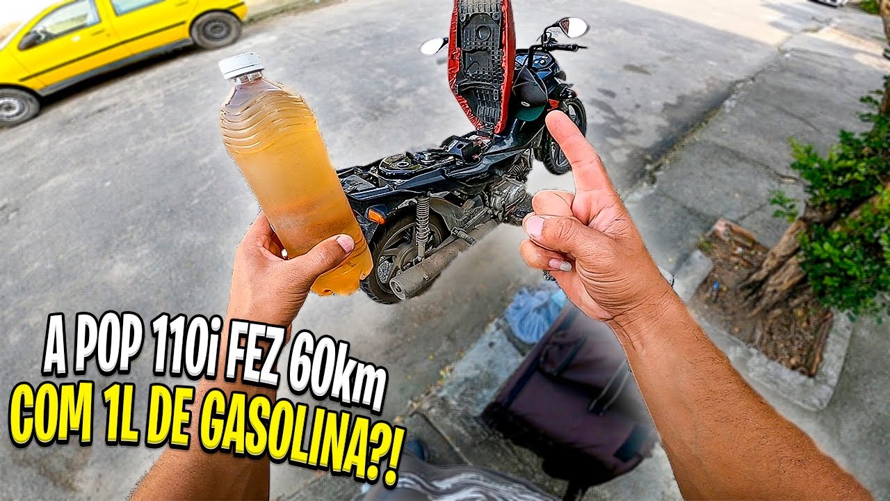 CONSUMO DA POP 110i COM 1 LITRO DE GASOLINA