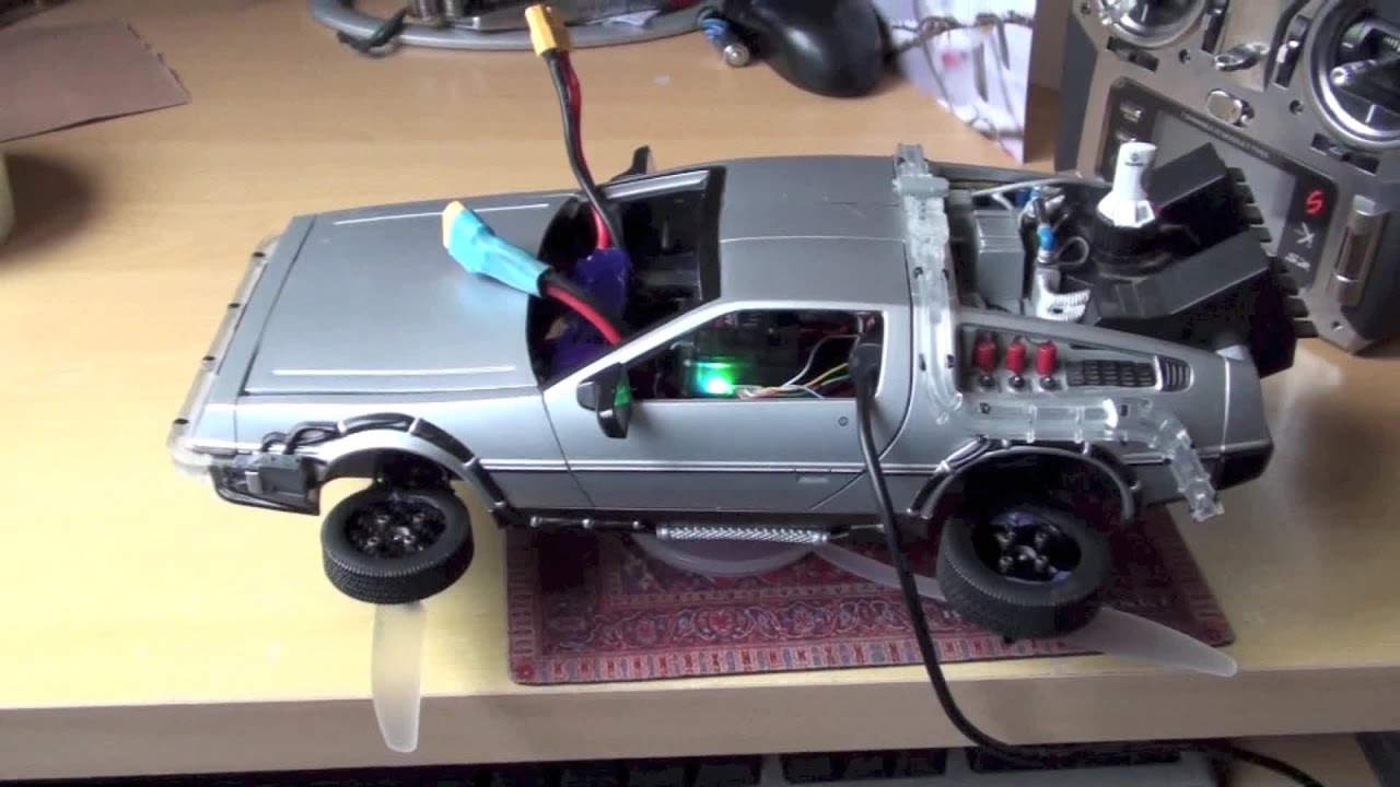 FPV drone racing - RC flying DeLorean prototype Back to the future for Universal Studios show??