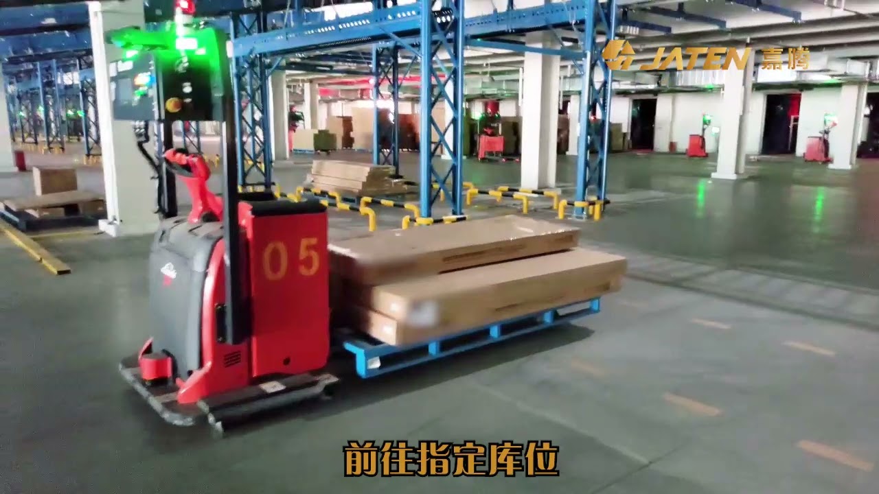 Jaten AGV is delivering furniture in furniture industry 嘉腾AGV在家具厂搬运物料