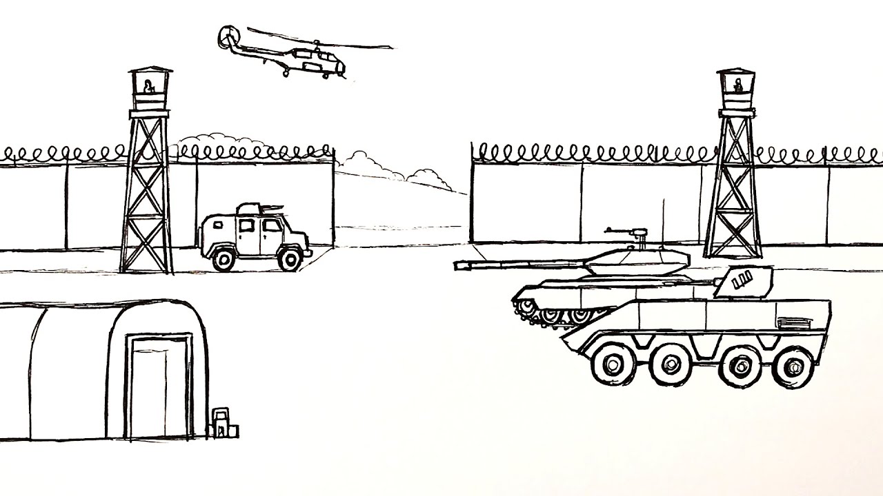 Как нарисовать военную базу