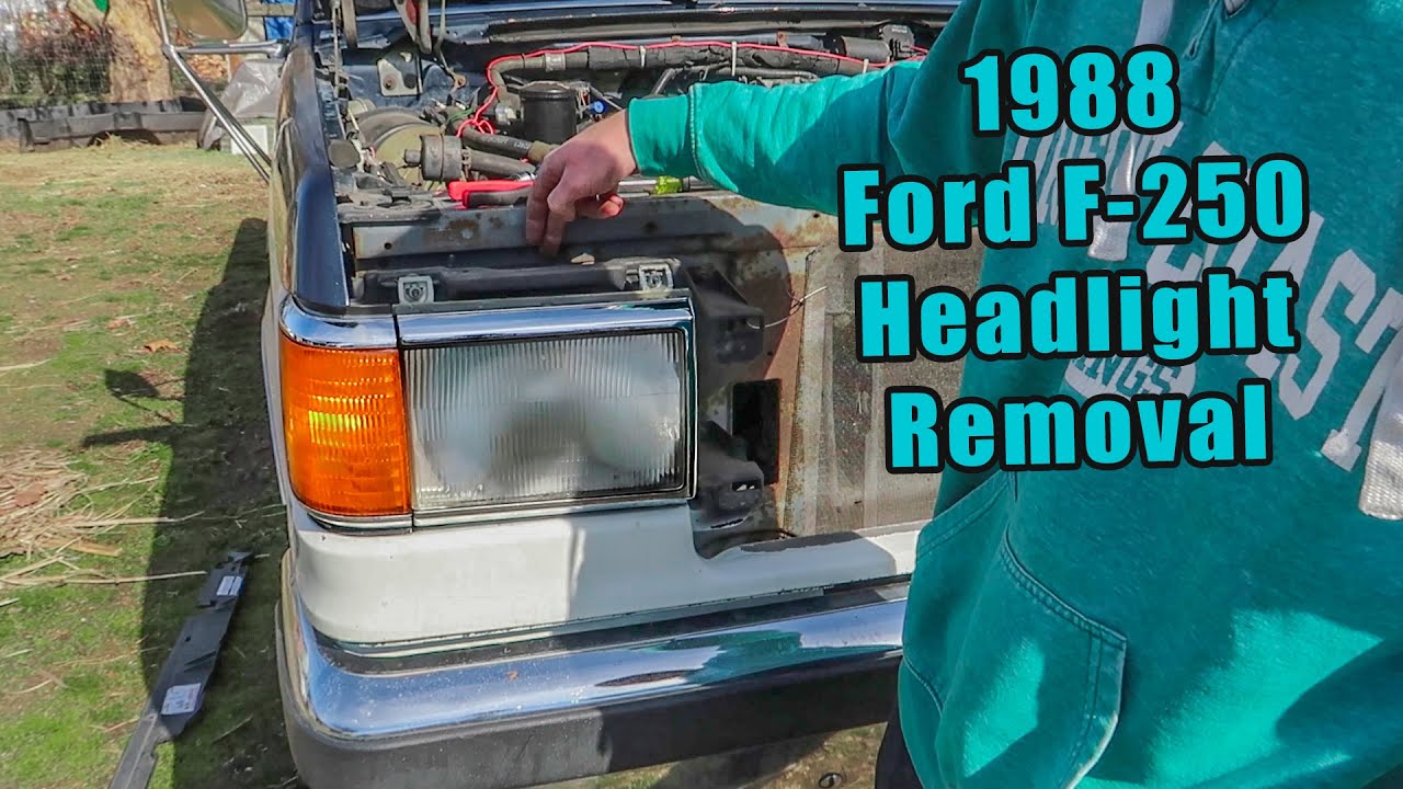 1988 Ford F250 Pickup Truck How To Remove Headlight Housing Assembly & Front Grille