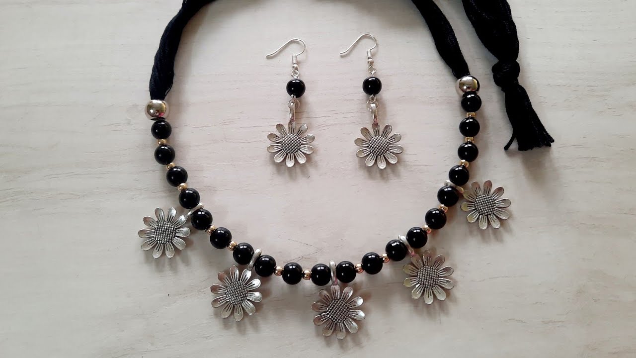 How to Make Glass Beads Necklace /DIY JEWELLERY MAKING TUTORIAL