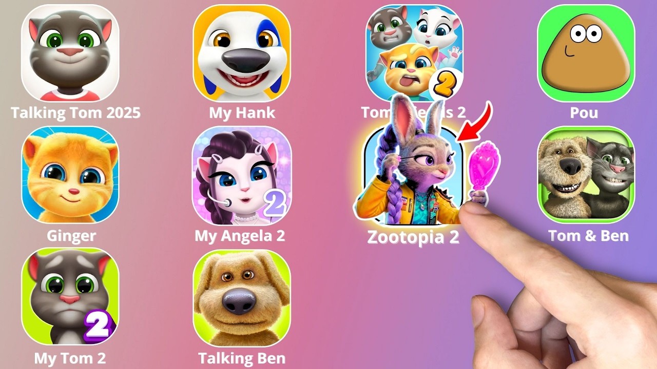 Talking Angela,Roblox,Zootopia,Talking Tom,Pou,My Talking Tom,Talking Ben,Talking Tom And Friends