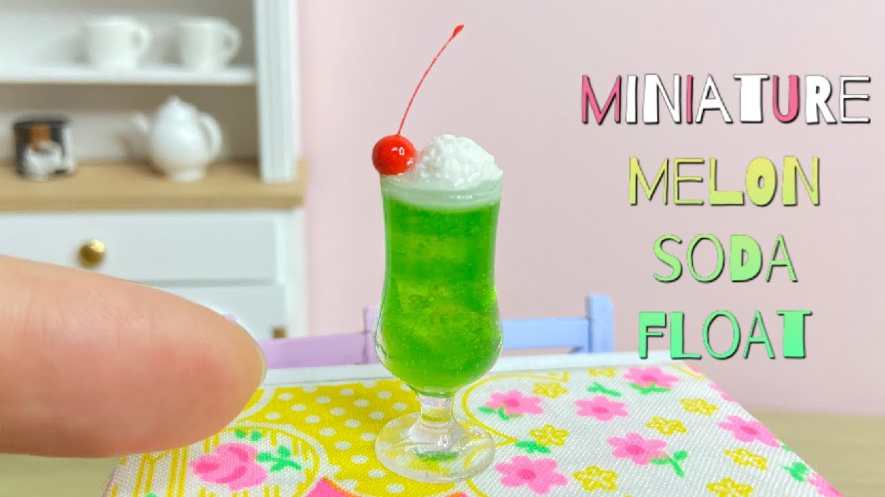 DIY ミニチュア クリームソーダの作り方　Miniature Melon soda flot