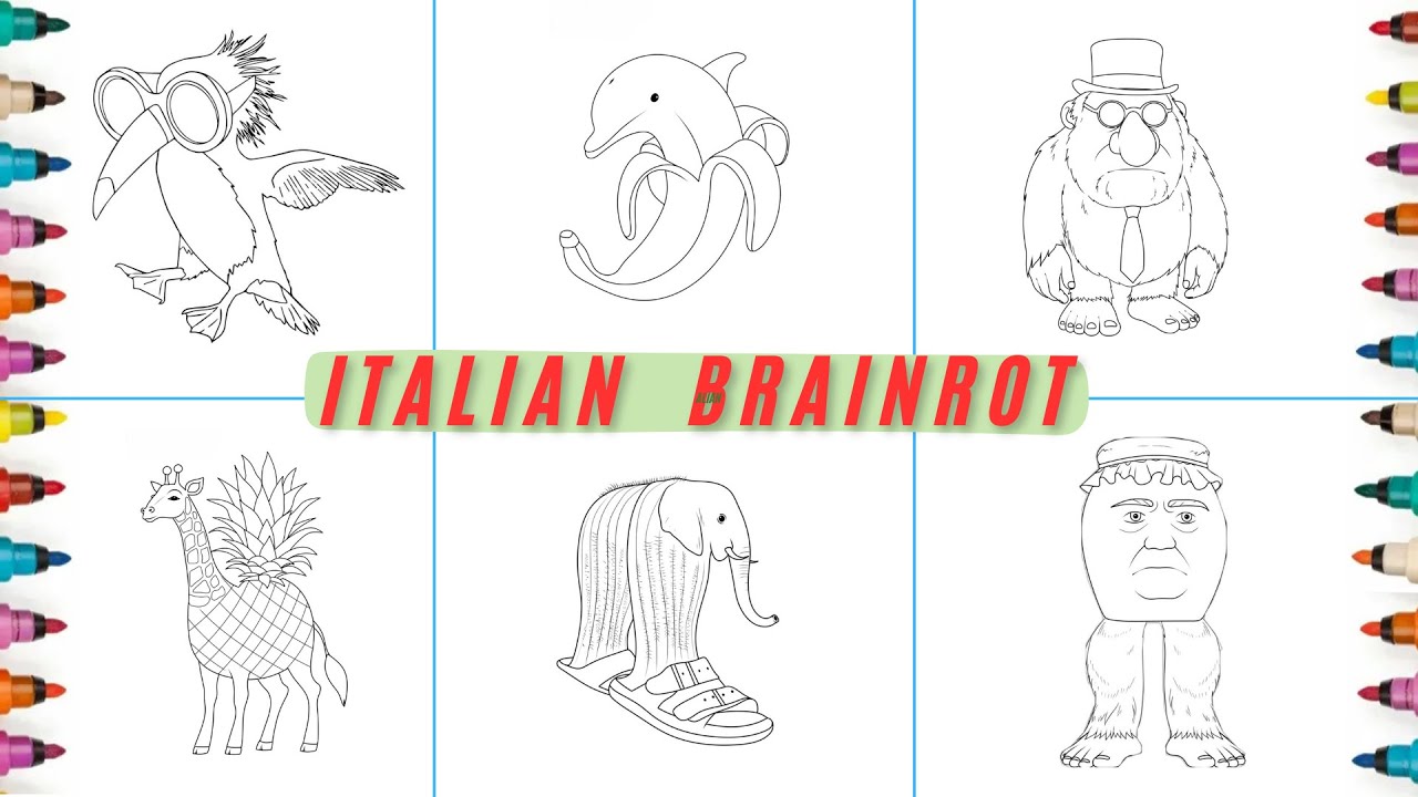 Coloring Pages with Italian Animal Memes /