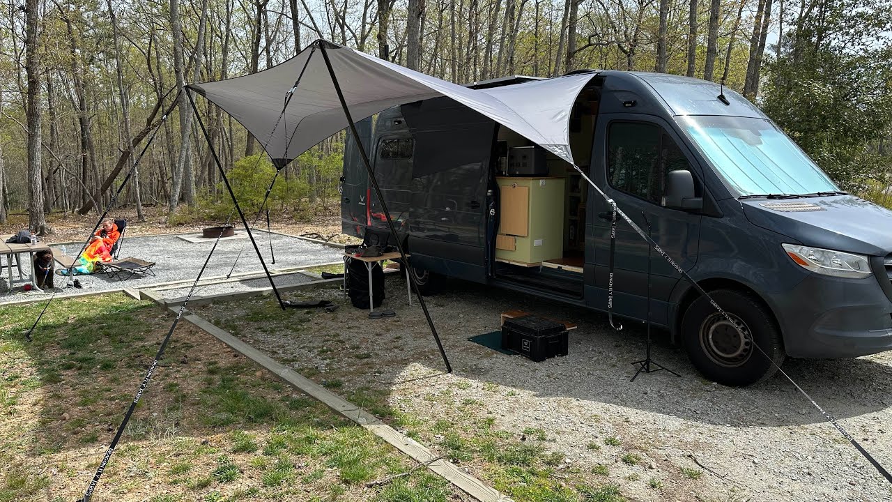Dragonfly Haku 12 Tarp install on the sprinter van