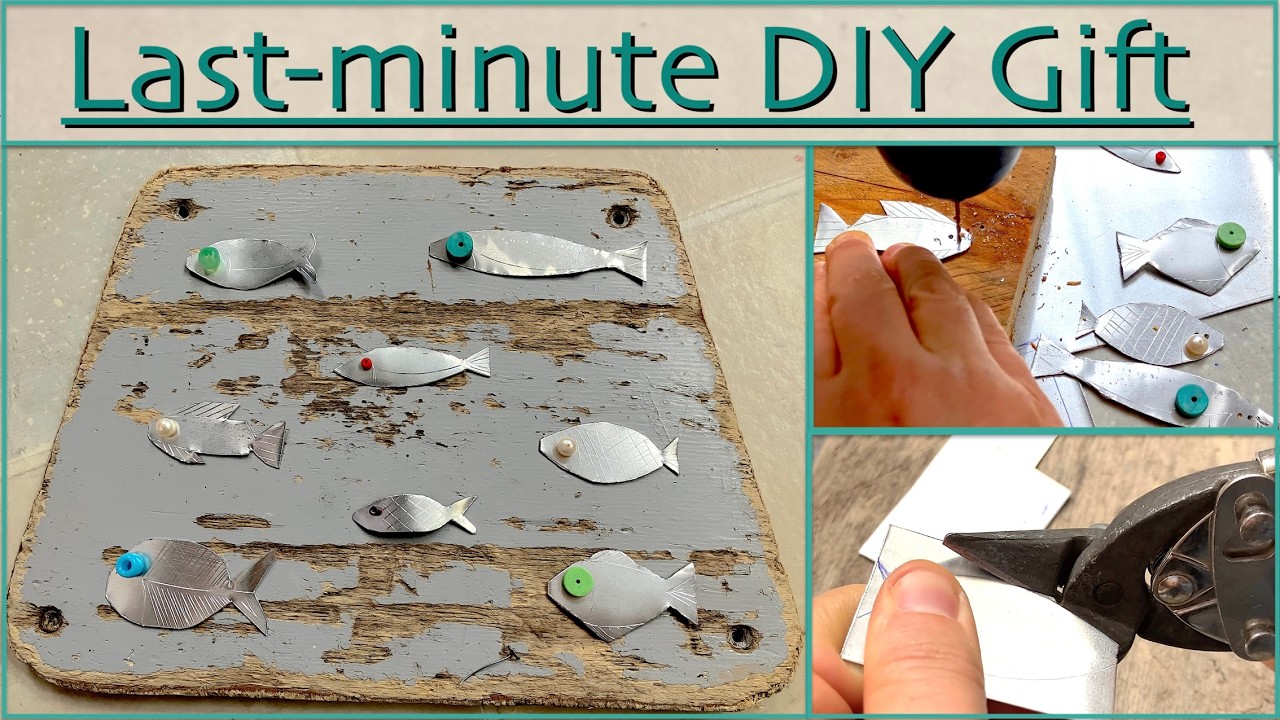 Making an aluminium metal & driftwood fish art & craft birthday gift. It’s the thought that counts