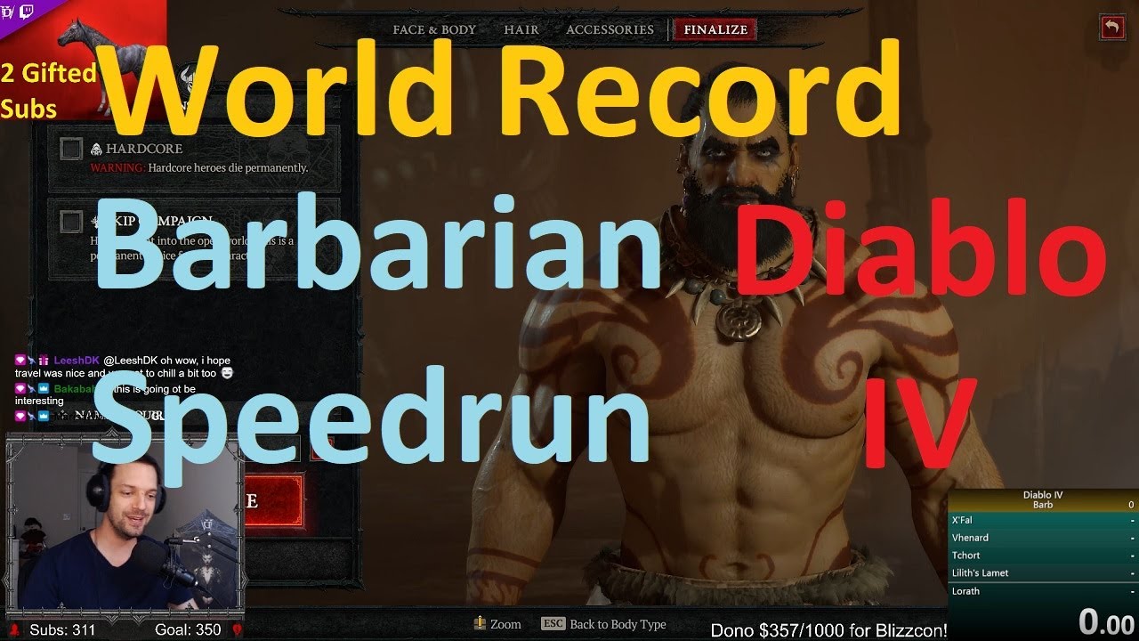 World Record! Barb's First Speedrun! Under 5? - Diablo 4
