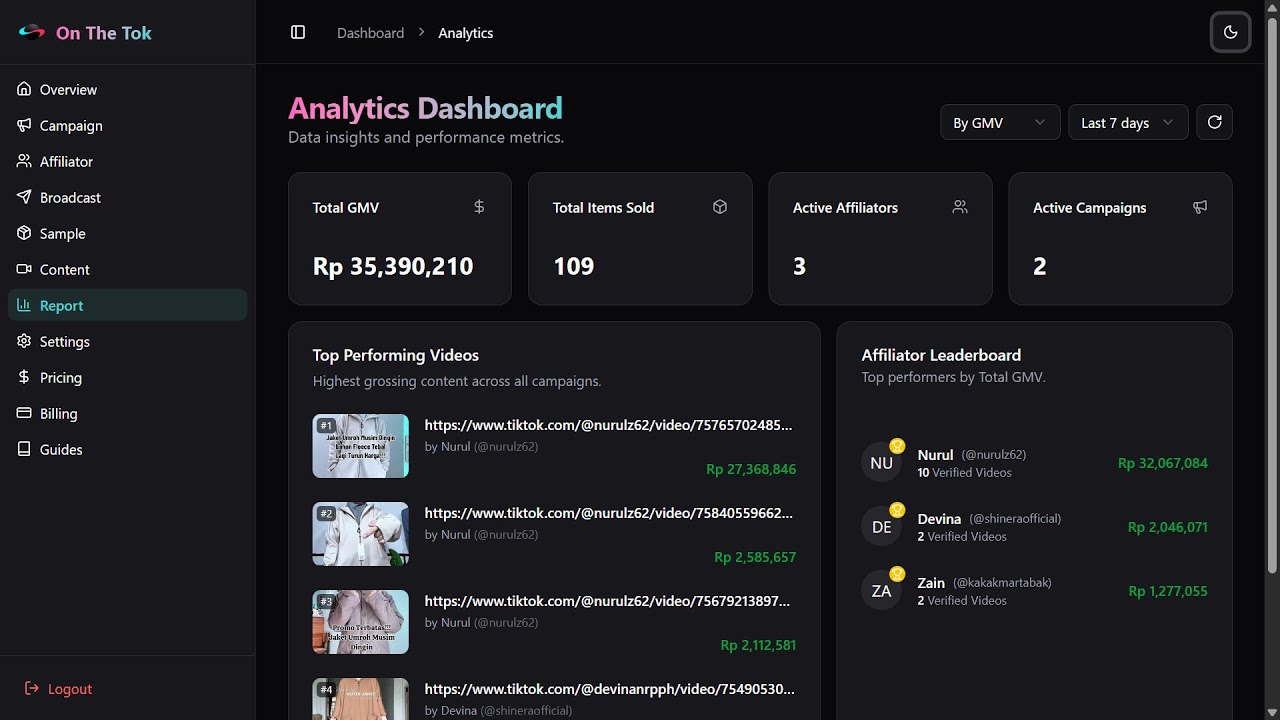 Demo Onthetok New Version
