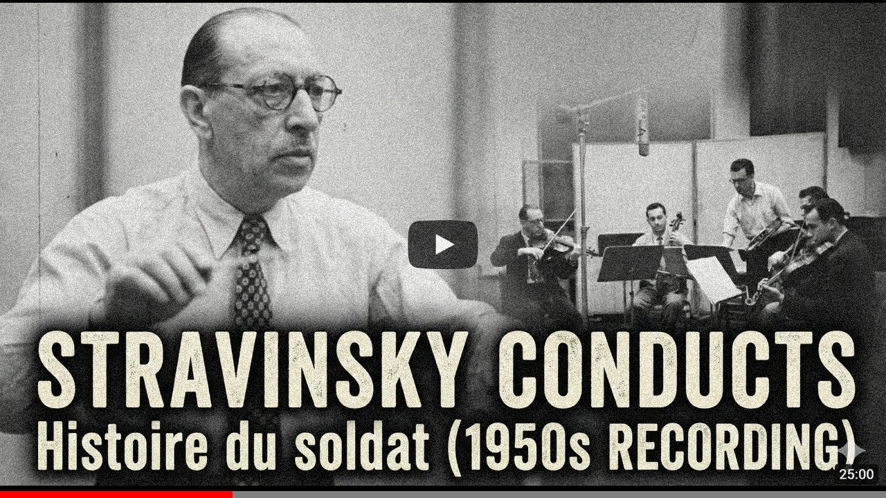 STRAVINSKY conducts & records Histoire du soldat #1950s