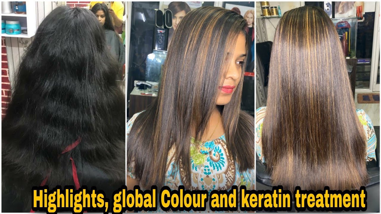 How to: Hair Highlights,Global Hair Colour and keratin treatment/step bye step/tutorial/easy way.
