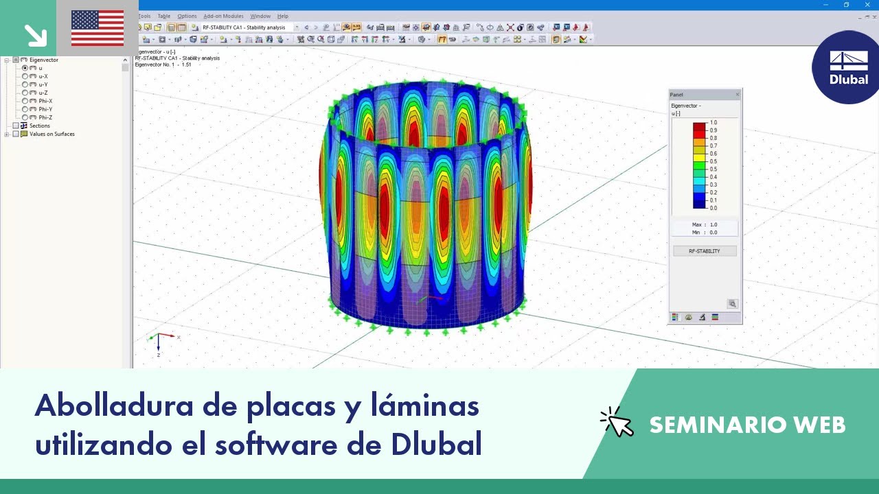 [EN] Abolladura de placas y l&aacute;minas utilizando el software de Dlubal | 30 de marzo de 2021