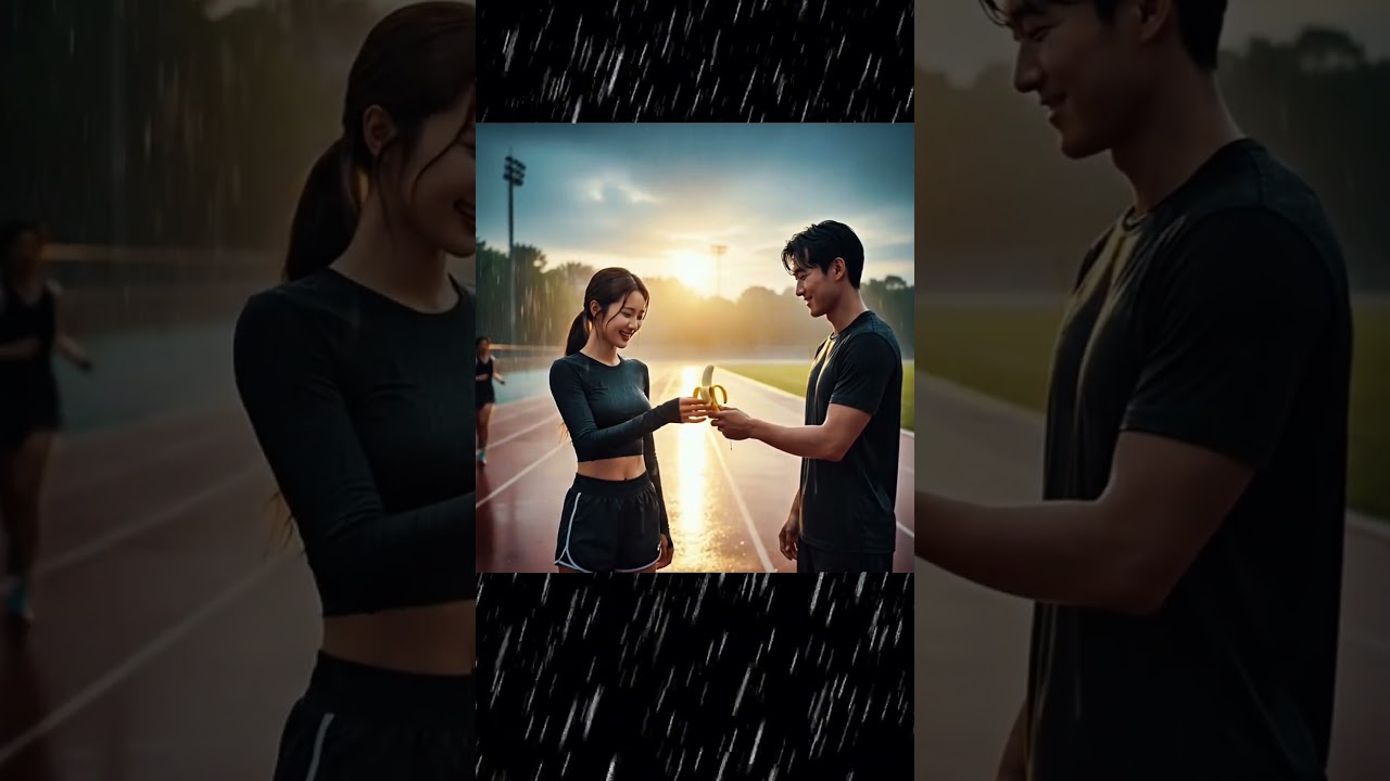 “Morning Rain Run — A Cinematic ASMR Energy Moment 🌧️🍌” 
