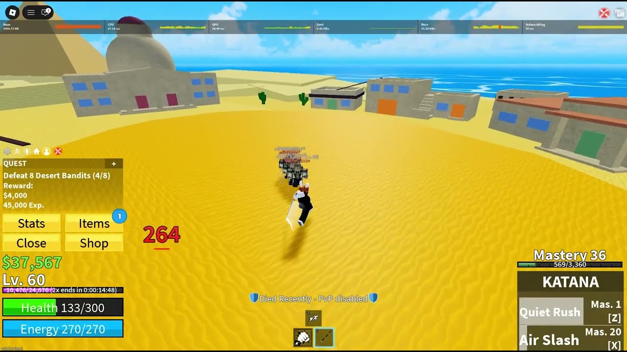 leveling up from level 52 to level 80 in bloxfruits.