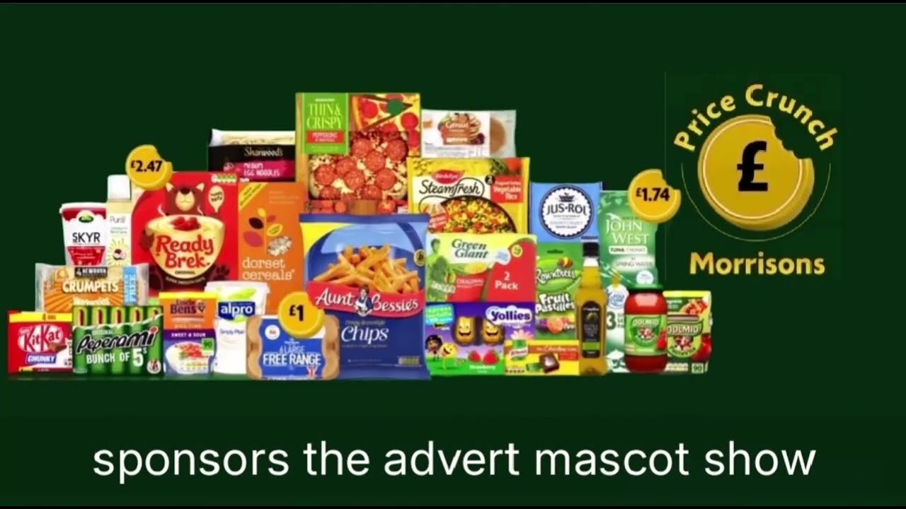 Morrisons price crunch sponsorship advert mascot show