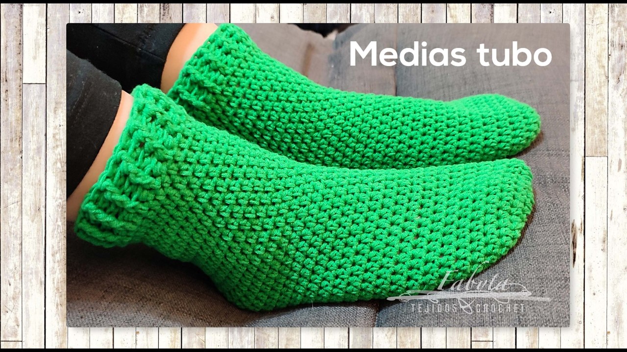 Medias tubo  y sin talon, en crochet o ganchillo, faciles y rapidas de hacer