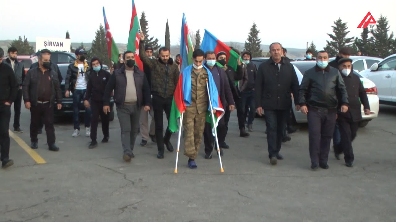 Şirvanda Vətən Müharibəsi qazisi coşqu ilə qarşılanıb