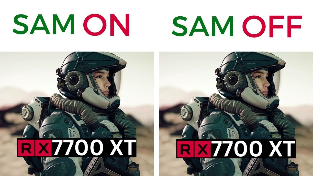 AMD Smart Access Memory SAM On Vs Off 7700XT 2024 7800X3D 20 Games