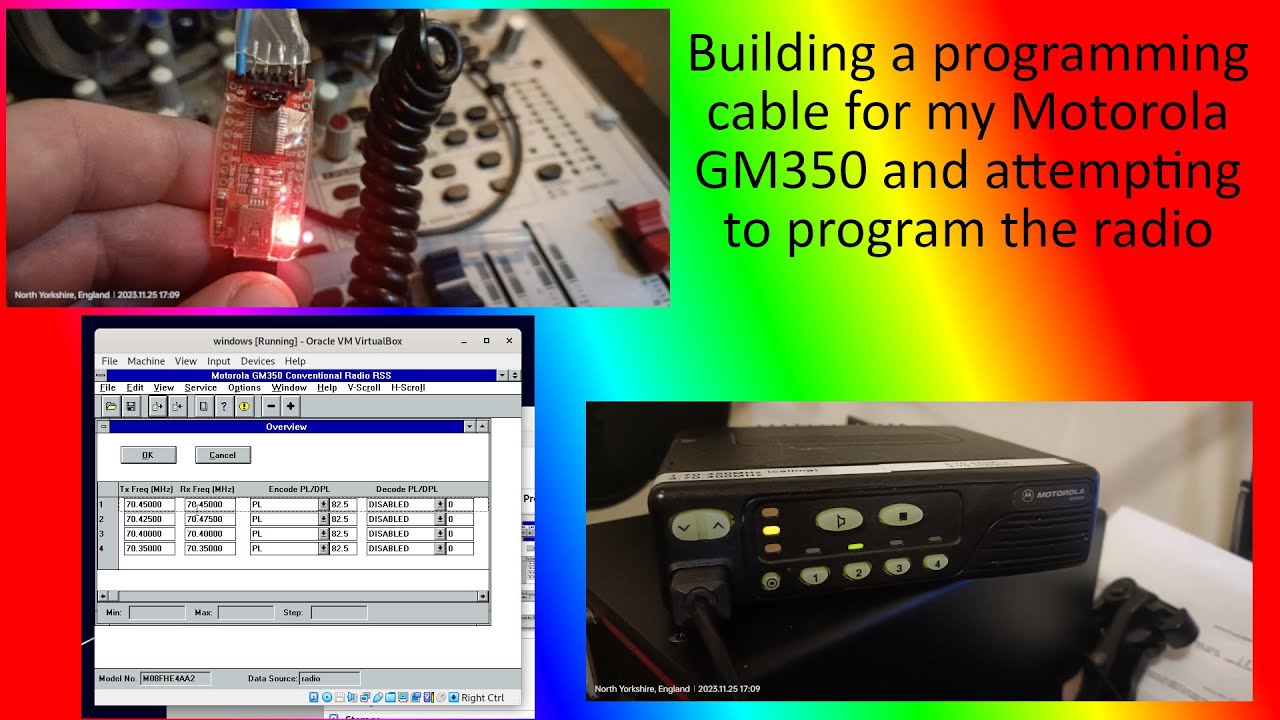 Building a programming cable for the Motorola GM350 and attempting to program the radio