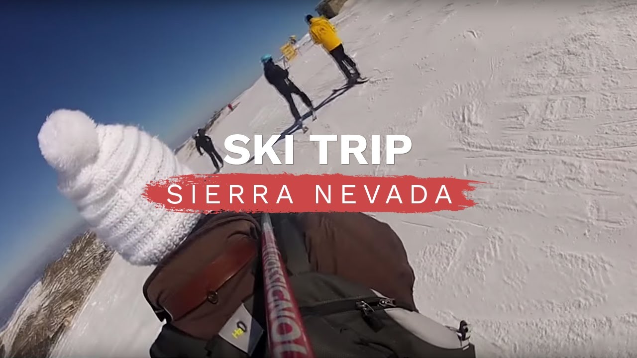 Lots of fun skiing and falling in Sierra Nevada, Spain