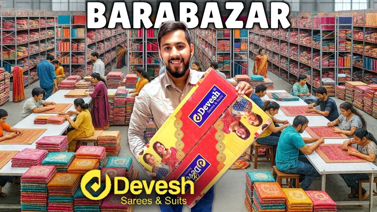 Biggest Manufacturer of Cotton Printed Saree 🔥🔥 Chapa Saree Wholesaler // Barabazar Saree Market