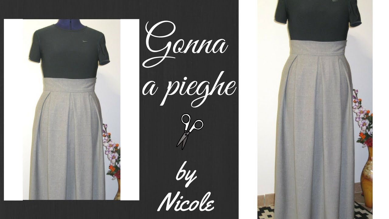 Cucire una gonna a pieghe senza il cartamodello - Sew a box pleated skirt