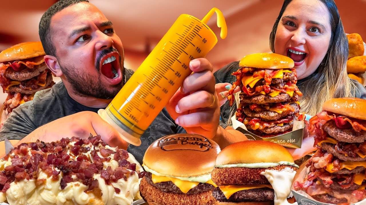 LANCHE COM SERINGA DE CHEDDAR GIGANTE E MUITO MAIS | MADEIRA BURGUER