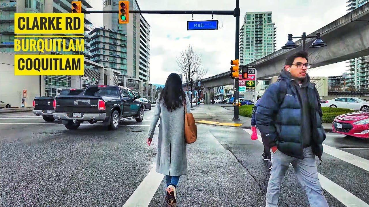 Metro Vancouver Walk 🇨🇦 - Burquitlam, Rainy Day with Hail in the Mountains