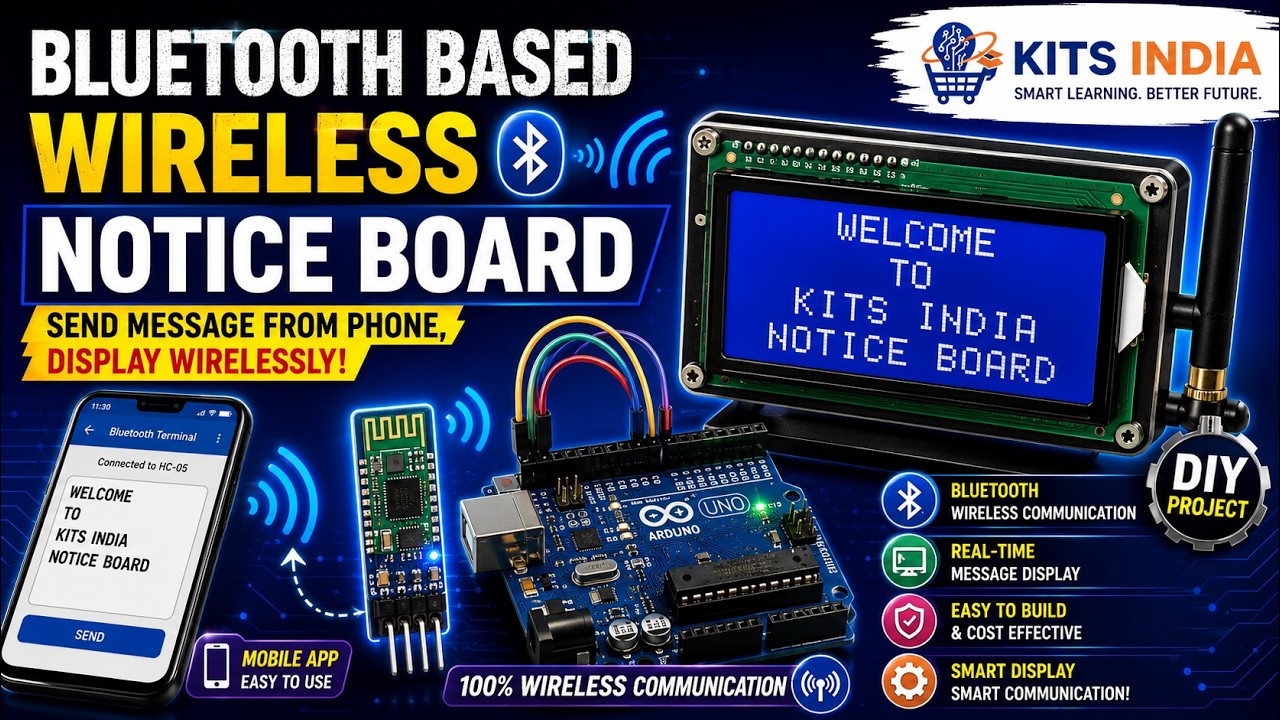 Bluetooth Based Wireless Notice Board | Arduino Project Full Video | Kits India