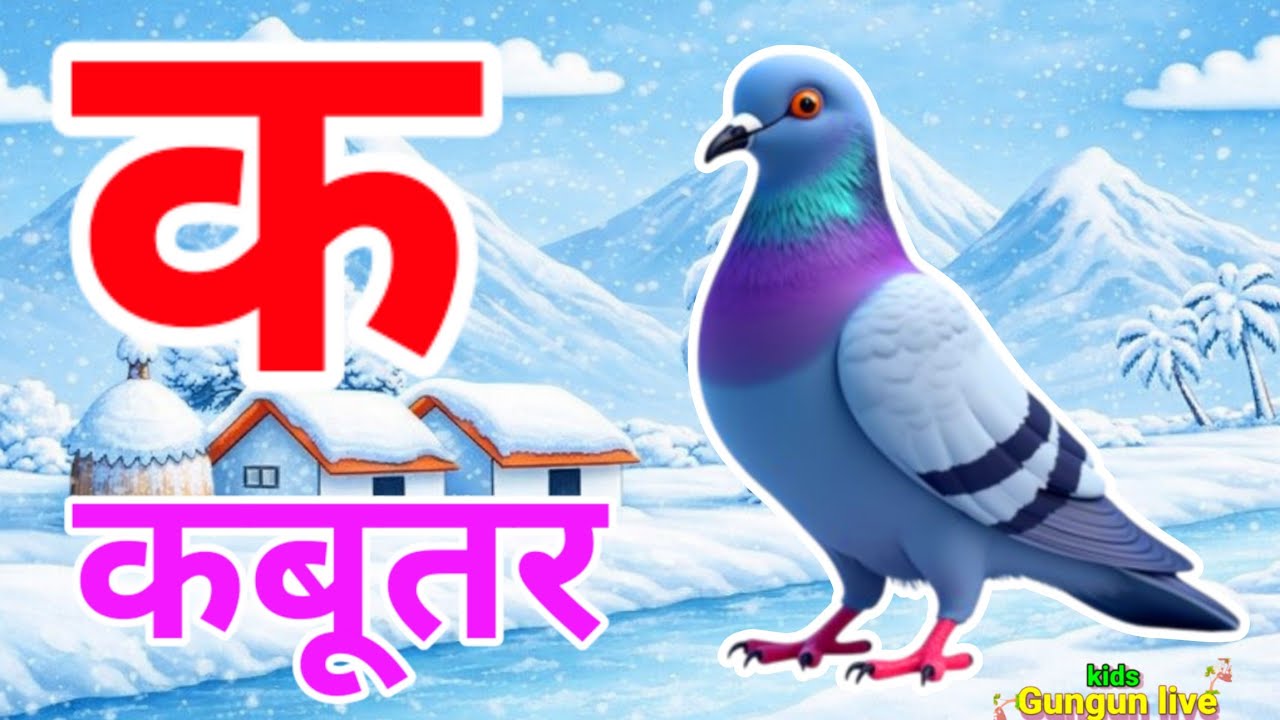 क से कबूतर, अ से आम a se anaar k sekabutar |Hindi varnmala |ABCD क सेकबूतर अ से अनार,for kids💥