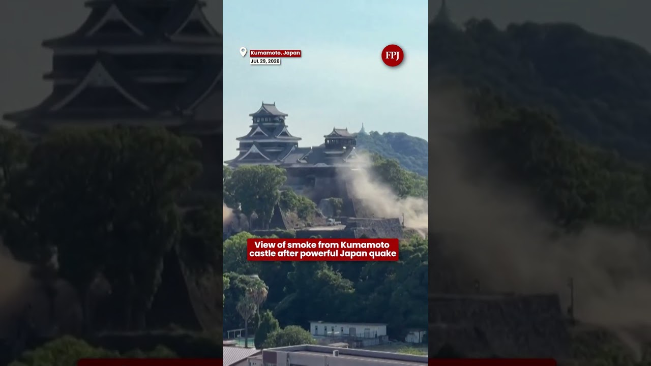 Japan Earthquake: Smoke Seen Rising Near Kumamoto Castle After Powerful Quake