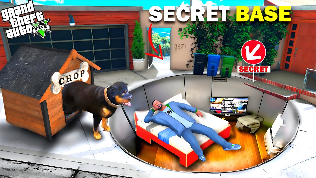 Franklin Search The Most Secret Underground Bunker In Front Of Chop House in GTA 5