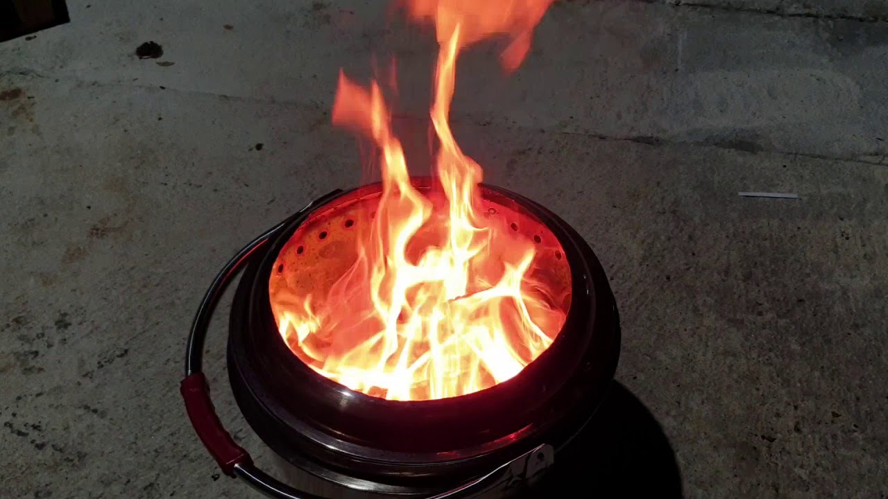 스텐찜통으로 만든 화로대 [DIY stove]