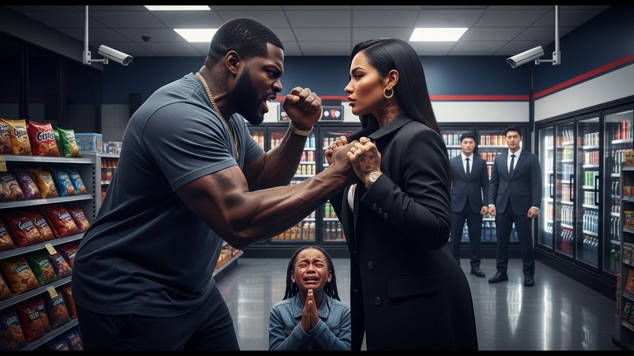 A man Grips the Collar of His Ex's Long Coat At a Gas Station--Not Knowing She was Now a Mafia Boss.