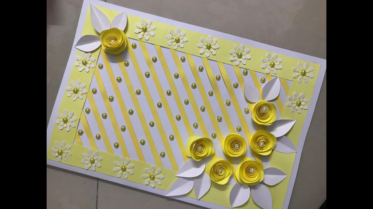 Handmade card# diy greeting card# easy handmade card# project file cover# file cover# paper flowers
