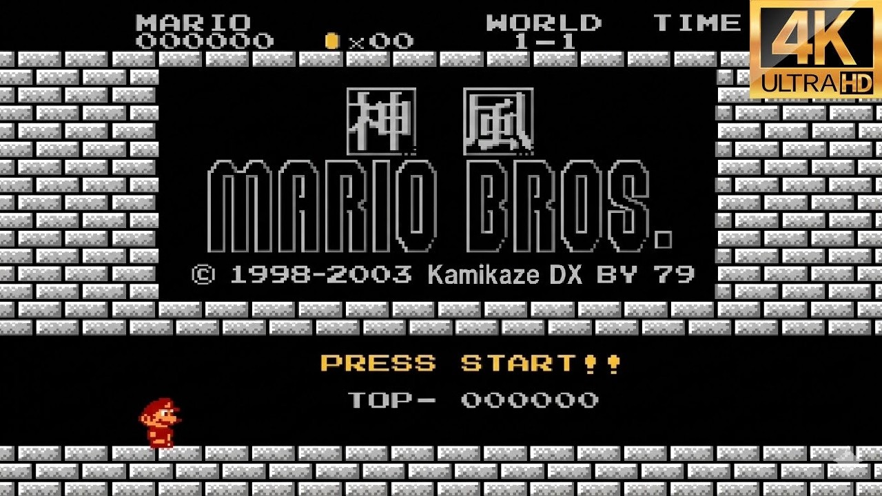 Super Mario kamikaze DX Hack 2023 (NES) Retro Gameplay Remastered All Bosses Longplay Game Over 4K