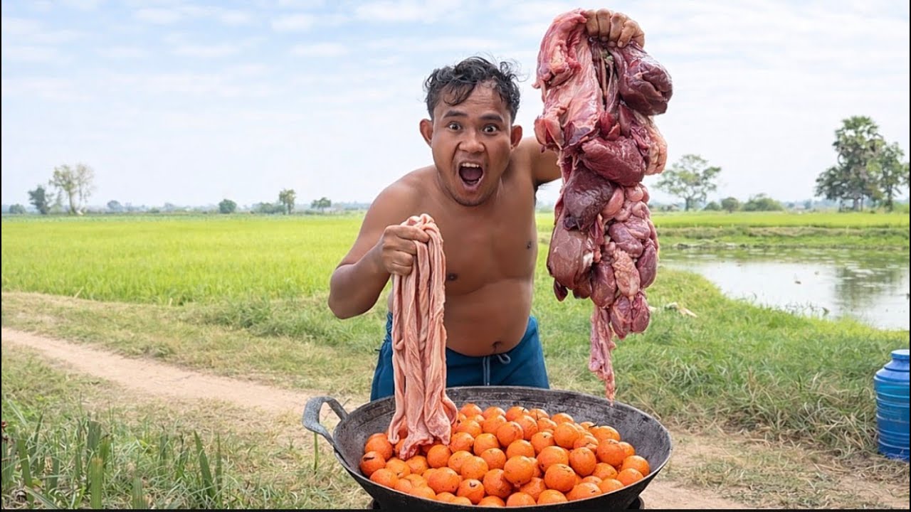 Boiled Goat Innards with Orange 🍊 | Khmer Prahok Sauce Traditional Recipe
