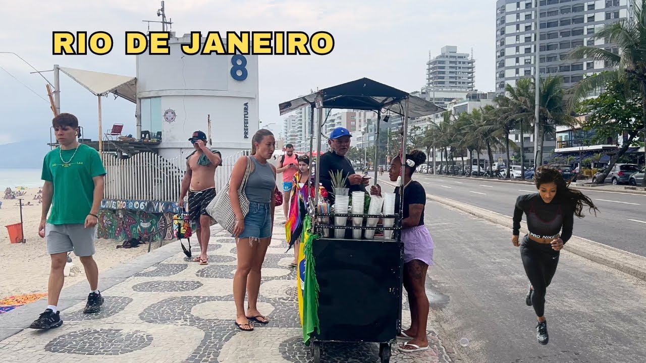 FROM IPANEMA BOARDWALK TO LEBLON — RIO DE JANEIRO【4K】🇧🇷
